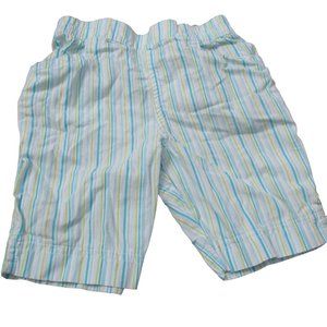 Miniwear Pull On Pants Infant Girls Size 6-9M Green Blue Striped Elastic Bottoms
